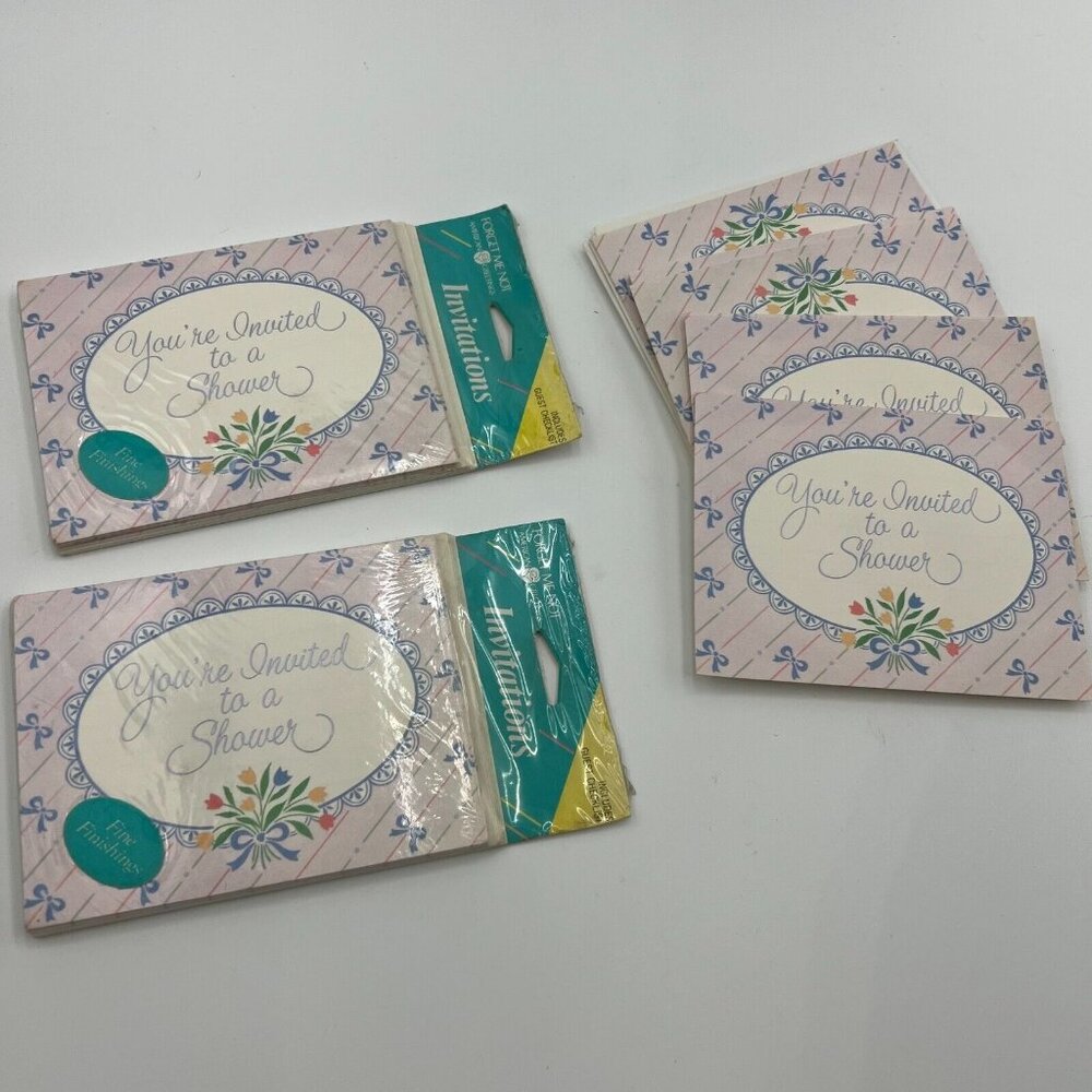 Bridal Shower Forget Me Not American Greetings Vintage Invitations Invites Bride